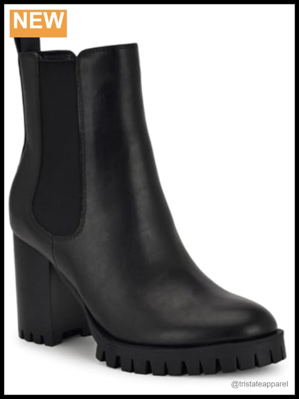 Nine West Kort Block Heel Ankle Booties Faux Leather Pull-On